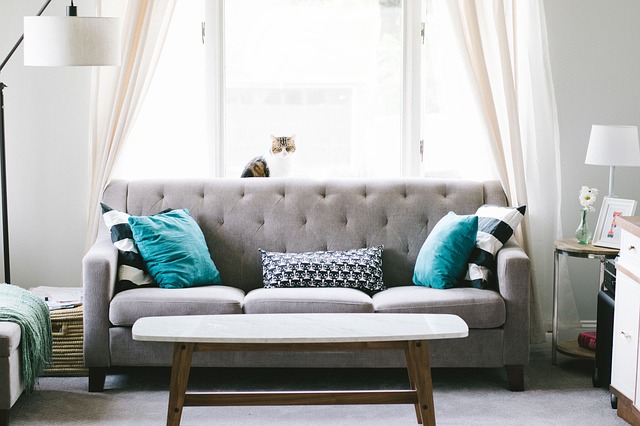 fauteuil bas coussin bleu menthe